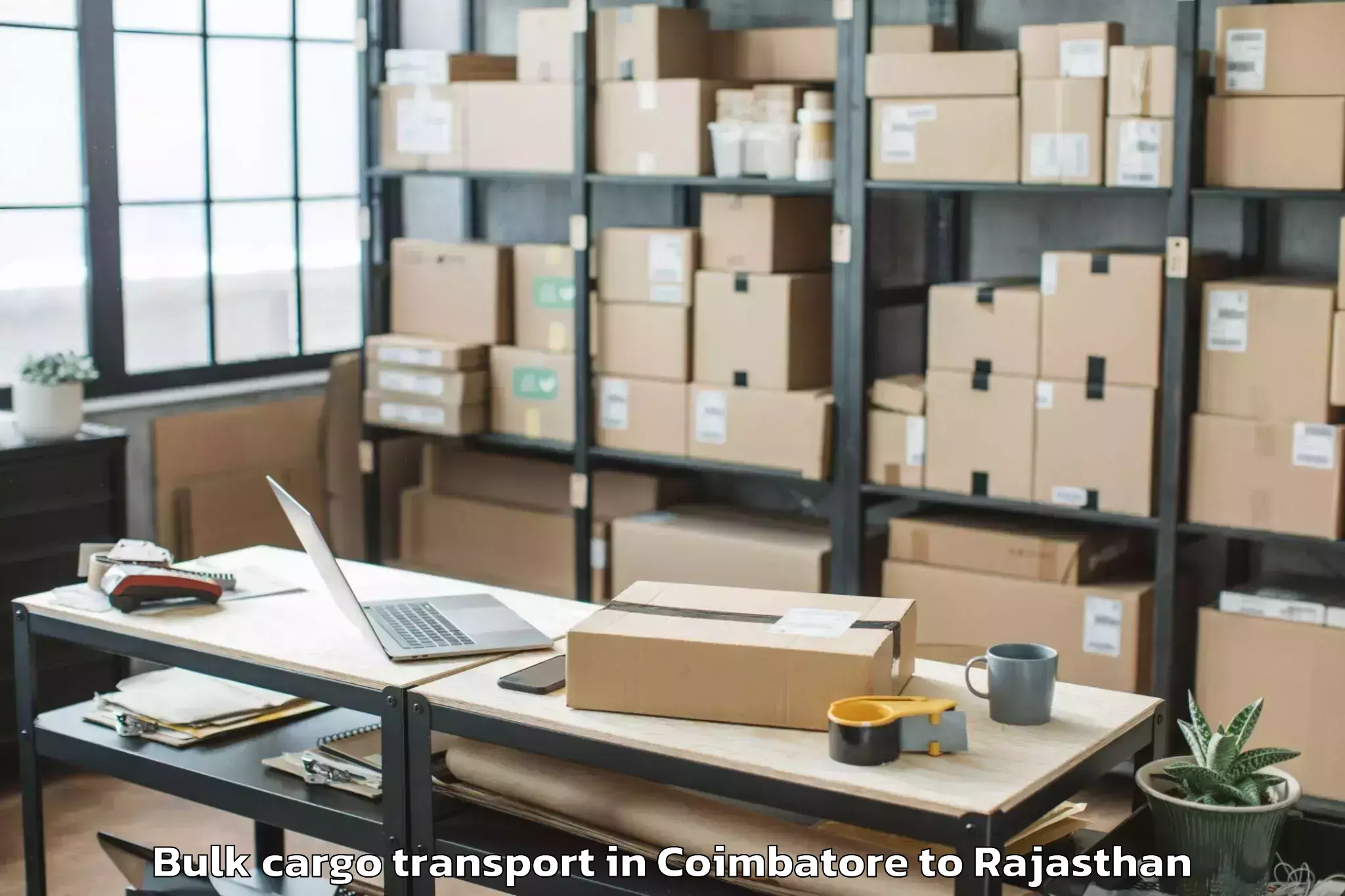 Book Coimbatore to Bandikui Bulk Cargo Transport Online